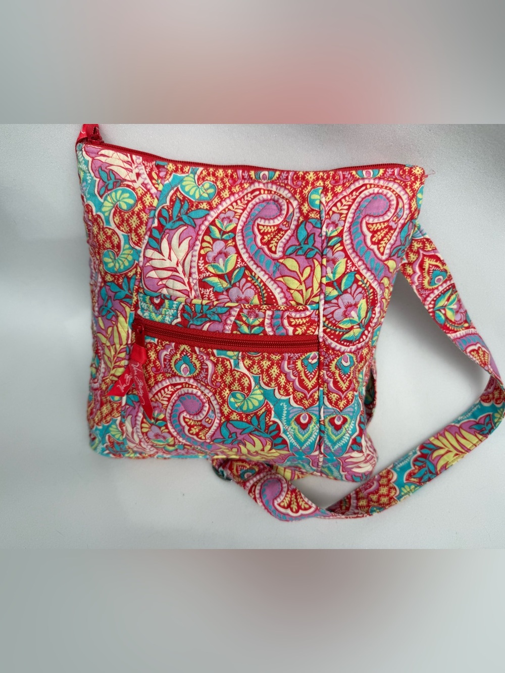 Vera Bradley Paisley In Paradise Colorful Hipster Crossbody Lined Medium Bag
